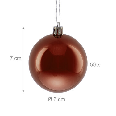 Relaxdays Set of 50 Christmas Baubles