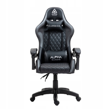 Ігрове крісло Alpha Gaming Carbon, штучна шкіра, чорно-сіре