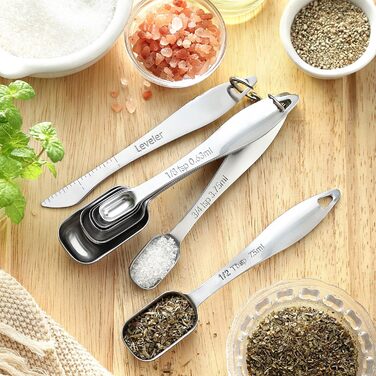 Набір мірних ложок та склянок Spring Chef з нержавіючої сталі (14 шт.)