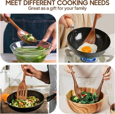 Набір дерев'яних лопаток для приготування їжі Spardar (7 шт.) - оранжево-коричневий