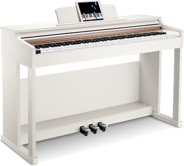 Donner Digitalpiano DDP-100: 88 клавіш, зважена клавіатура, для початківців, комплект з підставкою та адаптером, білий
