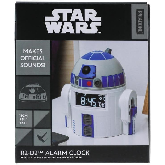 R2D2 Alarm Clock - Officially Licensed Star Wars Merchandise, with R2D2 sounds, perfect decoration for Star Wars fans with an alarm timer, powered by USB