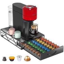 Металева підставка для кавових капсул Nespresso Vertuo та Dolce Gusto на 50 капсул. Диспенсер для капсул з нековзними ніжками