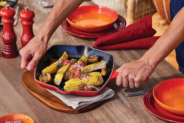 Le Creuset Signature чавунна гриль-сковорода квадратна 26 см, для всіх плит, індукція, 2,86 кг, червона