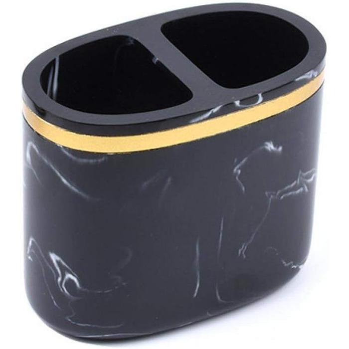 Набір аксесуарів для ванної кімнати, 5 шт., чорний, люкс, мармуровий малюнок, зубна щітка, дозатор мила, стакан, мильниця