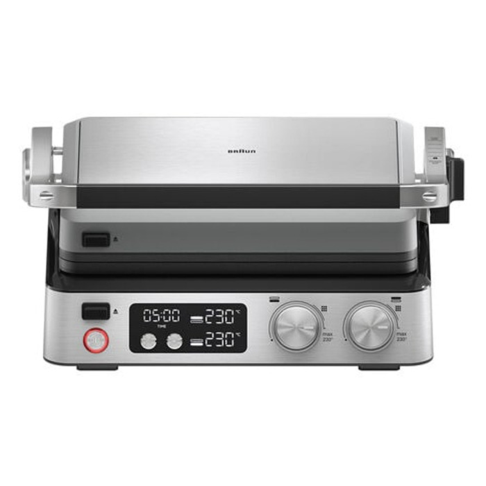 Електричний контактний гриль Braun MultiGrill 7 CG7044, сріблястий/сірий, 2000 Вт