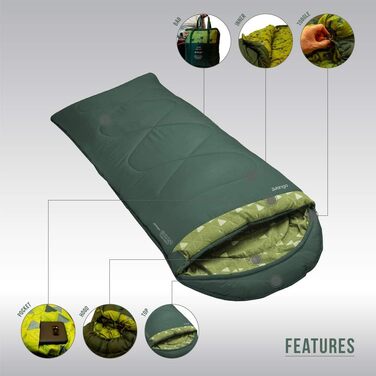 Спальний мішок Vango Sonno Quadratischer, Sycamore Green, Single (Amazon Exclusive), Comfort