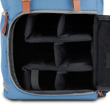 Рюкзак для камери GoPro, DSLR: рюкзак для фотоапарата, для подорожей, з відділенням для ноутбука та штатива, водовідштовхуваний, (Bleu)