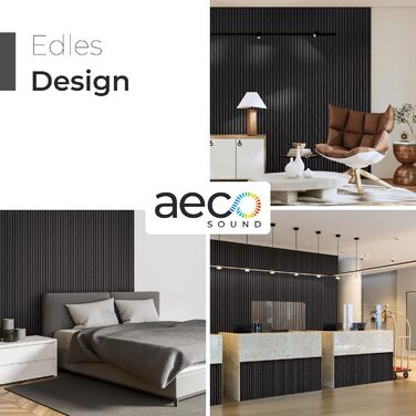 Акустичні стінові панелі з натурального дерева горіх та чорного фетру, 120x60 см, набір 2 шт. — 3D панелі для шумоізоляції та оздоблення стін