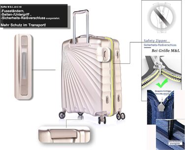 ABISTAB VERAGE Kinetic 4-Double-Wheel Trolley Large, Weighs -76cm, 106-127 Expandable, TSA Lock, ABS/PC Hard Shell Suitcase, Travel Suitcase, Burgundy (Metallic Champagne, SML)