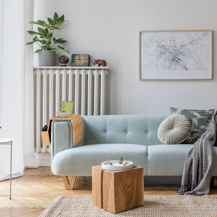 Relaxdays Bamboo Side Table with Coasters