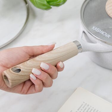 Набір антипригарного посуду KASANOVA Belly Cosy, стійкий до подряпин та стирання, з Soft-Touch ручками, 6 предметів