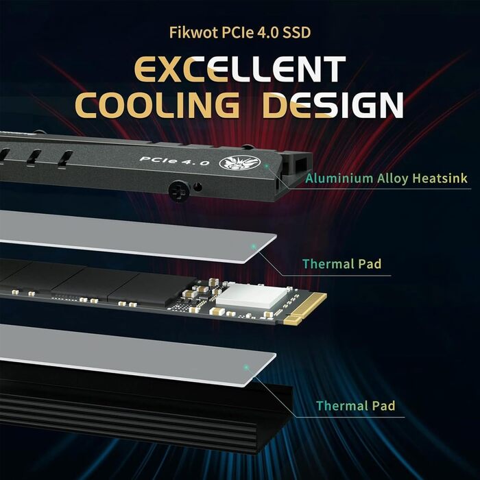 SSD накопичувач PCIe Gen4 4TB, M.2, до 7350 МБ/с, Graphene охолодження, для ноутбуків та ПК