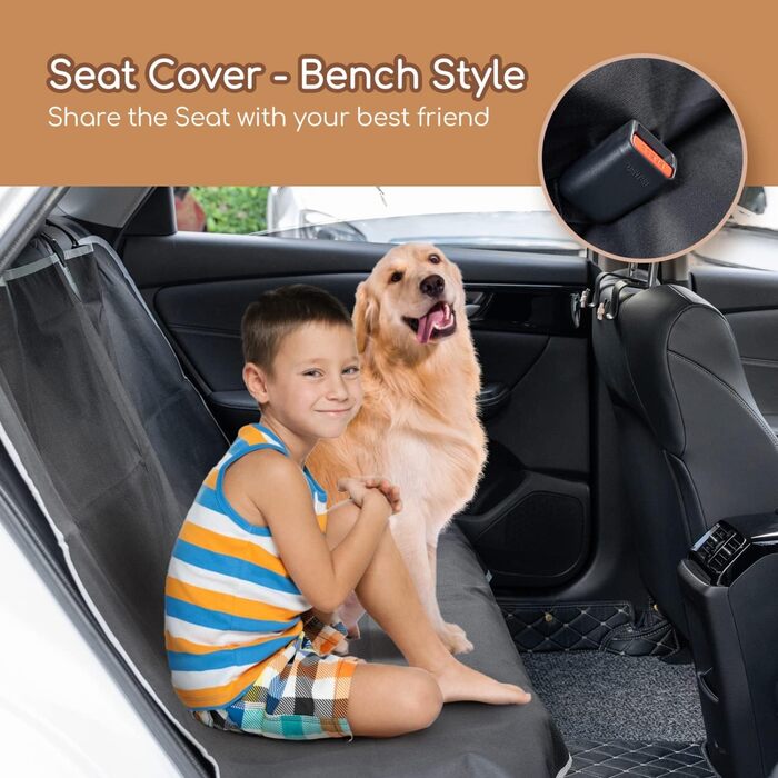 Чохли на сидіння для собак Nobleza, універсальні, чорні, 140x110 см, Oxford, водонепроникні, зносостійкі