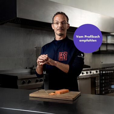 Ніж кухарський Reishunger Profi Chef з дамаської сталі – довгий, універсальний ніж Сантоку з нержавіючої сталі