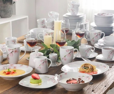 Обідній сервіз VEWEET ANNIE, порцеляновий набір на 12 осіб, 100 предметів