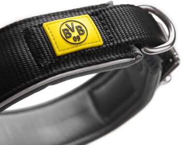 Нашийник для собак HUNTER Neopren Reflect BVB, світловідбиваючий, з підкладкою, чорний/жовтий, 55 см