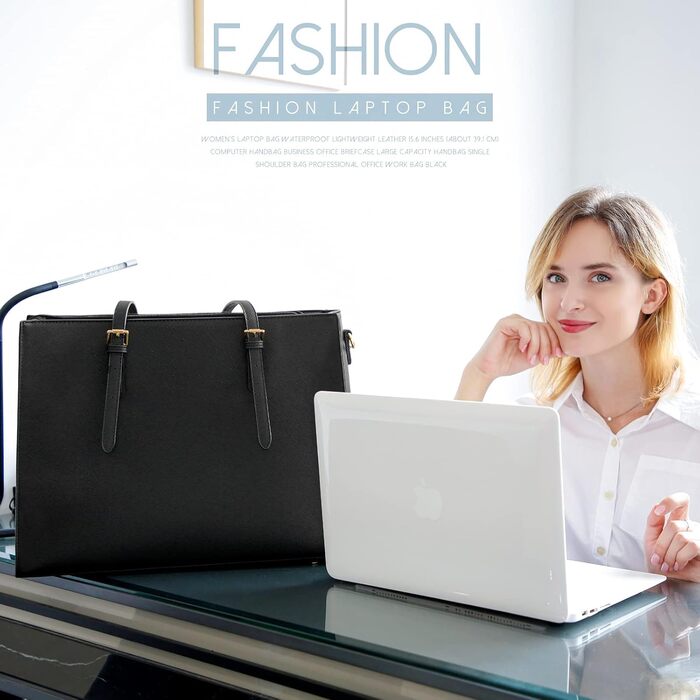 Сумка жіноча NUBILY Shopper велика чорна шкіряна для ноутбука 15.6