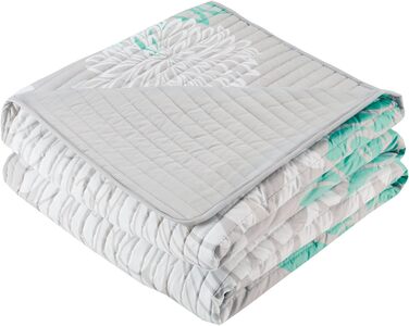 Комплект постільної білизни Comfort Spaces Enya CS14-0064, 3-частинний, квітковий принт, розмір King, блакитно-сірий, 264 x 229 см