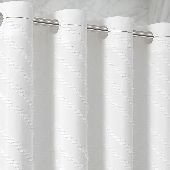 Водонепроникна штора для душу з тканини 180x190 см, 260 GSM, антигрибкова, сіра (біло-бохо) - Преміум якість
