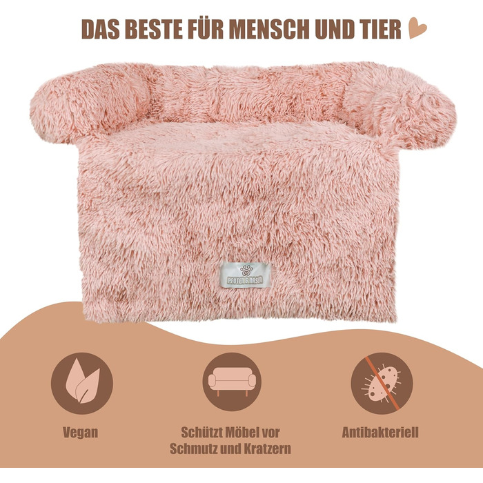 Софа-ліжко для собак Pfoten&nasen® Beige, M (90x80 см) - водонепроникна, миється, для великих, середніх та маленьких собак