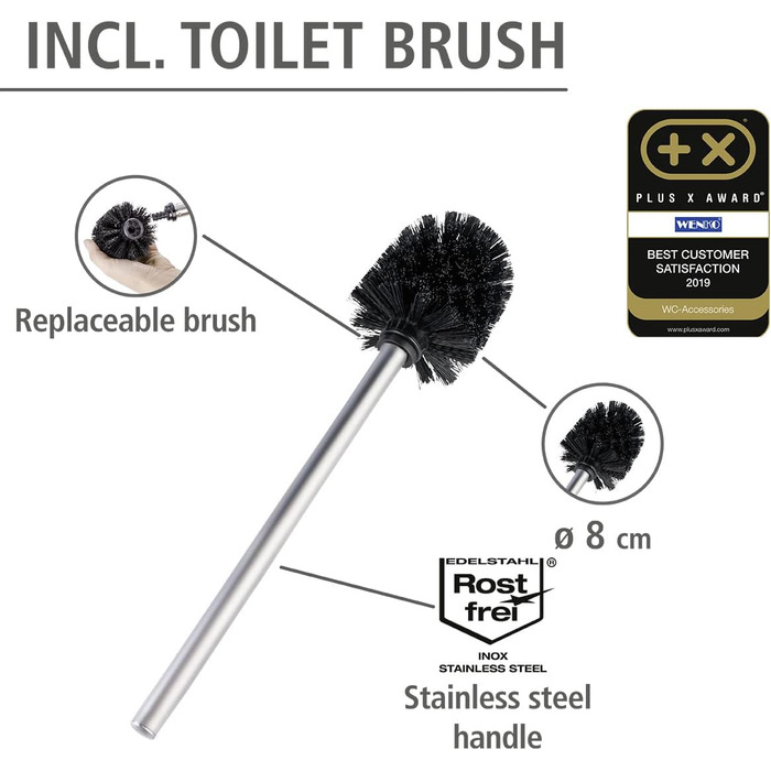 Stand WC-Garnitur Rivalta Stainless Steel Polished