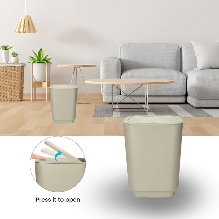 Сучасний набір для ванної кімнати на 6 предметів (білий) з дозатором для мила, тримачем для зубних щіток, мильничкою, щіткою для унітазу, сміттєвим відром та склянкою (кава)