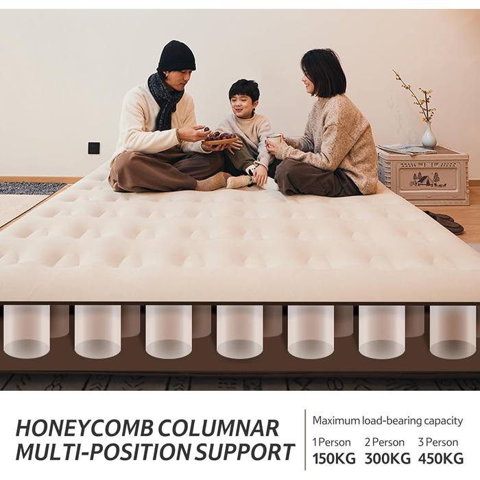 Надувний матрац Naturehike 2 персони з електричним насосом, 200x150x25 см, самонадувний, преміум-якість, для кемпінгу та дому