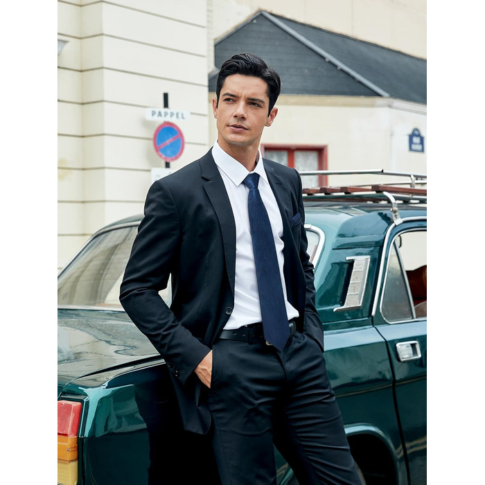 HISDERN Комплект краваток для чоловіків: 3 краватки + 1 нагрудна хустинка. Шовкові краватки, класичний стиль, для весілля та свят.