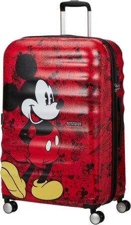 Чемодан American Tourister Wavebreaker Disney FL Spinner L, 77 см, 96 л, червоний (Mickey Comics)