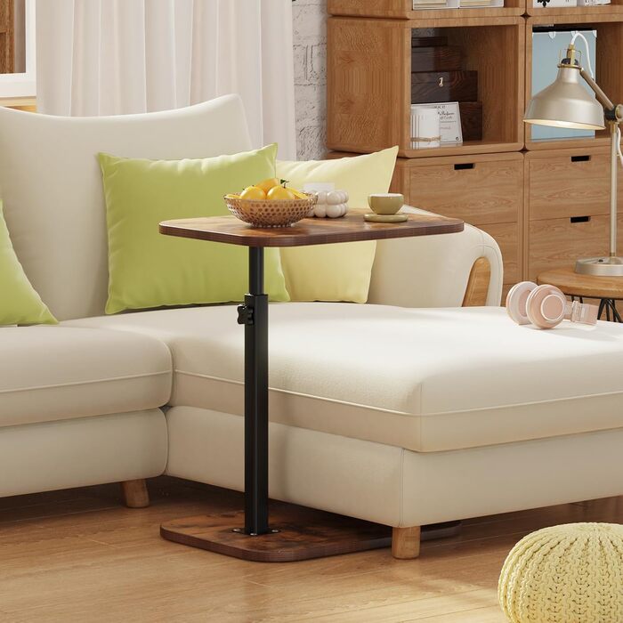 Стіл для ноутбука в ліжко, комп'ютерний стіл, Lapdesk, складний Betttisch, регульований кут 360°, знімний, портативний, для книг (40 x 30 x 80 см, C-подібний, горіла дерев'яна поверхня)