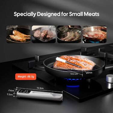 Inkbird INT-11I-B Міні термометр для м'яса: бездротовий, LCD-дисплей, Bluetooth 5.4, IP67, для приготування на грилі, в духовці, мангалі, фритюрниці
