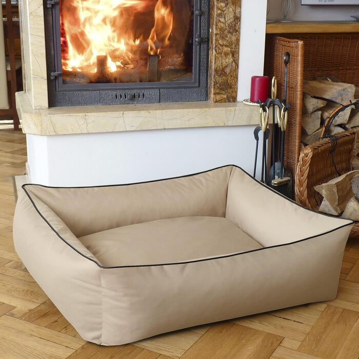 Ліжко для собак BedDog MAX, XXL, бежеве, 120 x 85 x 23 см, знімний та пральний чохол, для великих собак, колір пісок