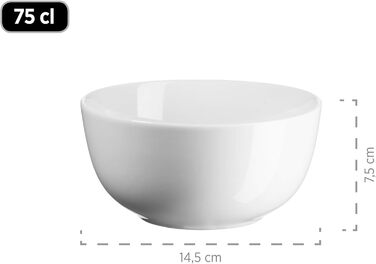 MÄSER 993650 Barca Breakfast Dish Set for 6 People, 18-Piece Set, Porcelain, White Breakfast Set 18-Piece 6 Person