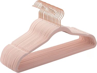 SONGMICS Плечики для одягу з оксамиту, 20 шт., для жакети, піджаки, костюми, 41,5 см, обертовий гачок 360°, білий, рожеве золото, CRF026W01 (рожевий)