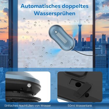 Робот для миття вікон Fensterputzroboter 5600Pa з розпилювачем води, електричний робот-мийник вікон для рамних та безрамних вікон