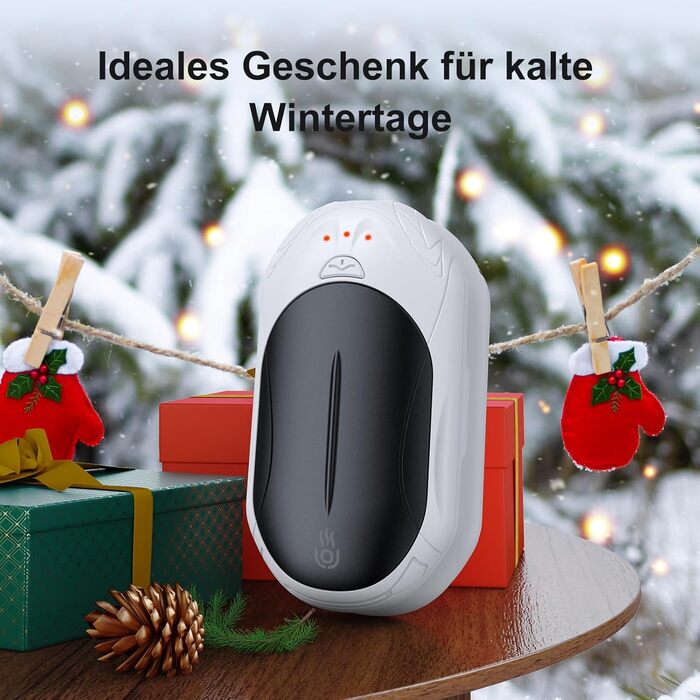 Електричний грієчка для рук 2-в-1 OUTJUT 6000mAh з USB, акумулятор 20 годин, 3 режими нагріву, швидкий нагрів, для спорту та відпочинку на природі взимку, подарунок на Новий рік (3 кольори)