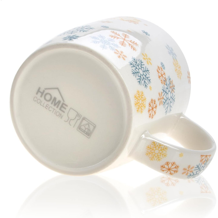 4 чашки для кави Com-Four® з кераміки, 250 мл, святковий дизайн (червоний/сірий/зелений/синій)