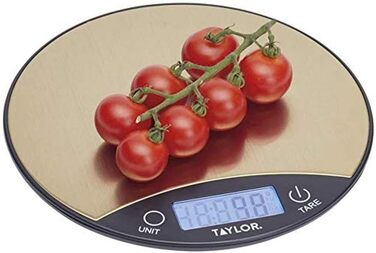 Кухонні ваги Taylor Pro: точні, круглі, з цифровим дисплеєм, нержавіюча сталь, 5 кг, функція тарування