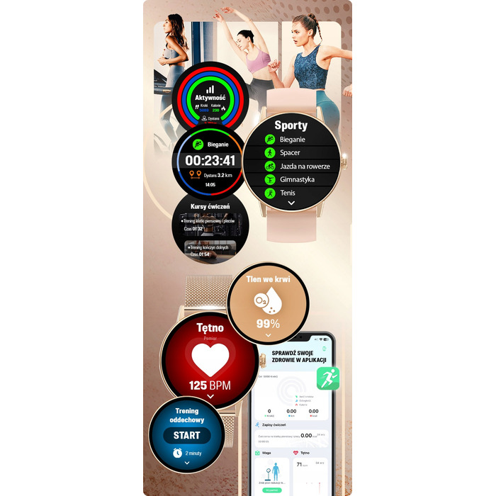 Смарт-годинник JG Smart M5 ROYAL AI для жінок, золотистий