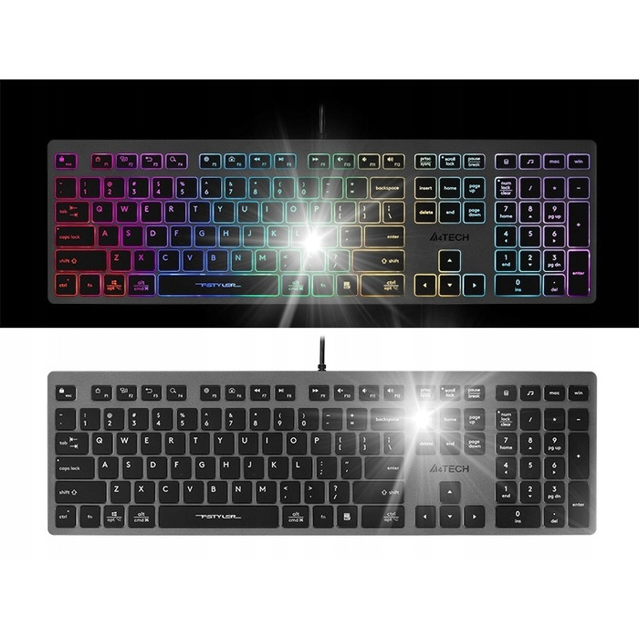 Дротова низькопрофільна підсвічена LED-клавіатура A4TECH FSTYLER FX60H