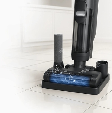 Вертикальний бездротовий пилосос-мийник RoboJet Washer 2, чорний