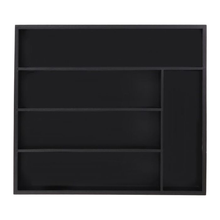 Relaxdays Black Cutlery Box with 5 Compartments