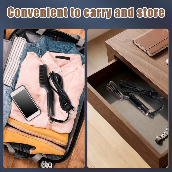 Електрична щітка для випрямлення бороди Bartglätter для чоловіків 3 в 1, 3 температурні режими (120-200°C), швидкий нагрів за 30 секунд, для дому та салону