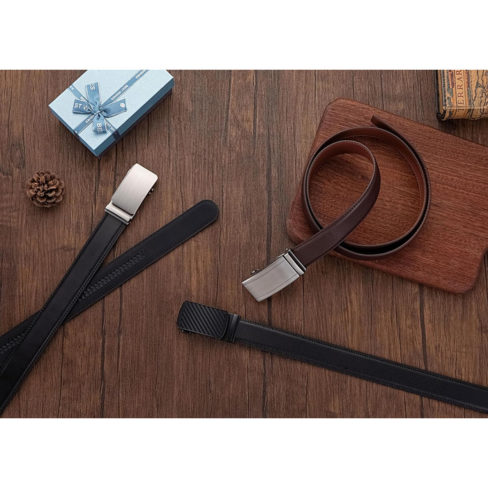 Чоловічий шкіряний ремінь Acewin з автоматичною пряжкою, робочий, регульований, ширина 35 мм, довжина 105 см, розмір 26'-32', колір 02-brown