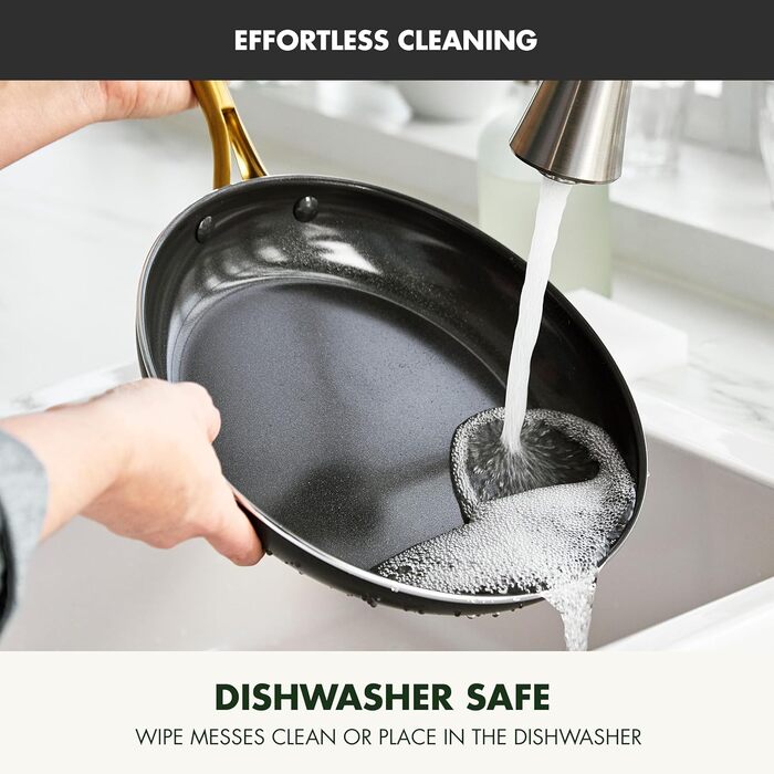 Набір посуду GreenPan Swift 12 предметів: сковорідки та каструлі з антипригарним покриттям, без PFAS та PFOA, з керамічним покриттям, чорний