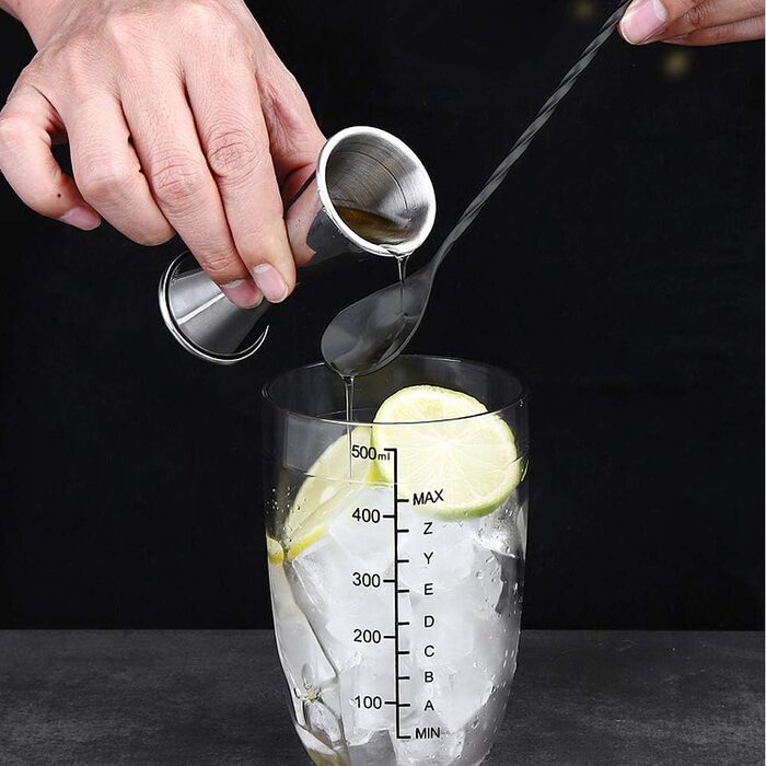 Якісний барний мішальний ложка YFWOOD з нержавіючої сталі з довгим руків'ям, для барменів, чорний