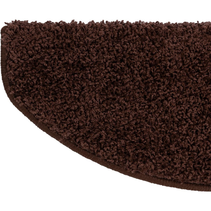 Набір килимків для сходин Floordirekt Barcelona (15 шт.) - надійні та легкі в догляді, 16 кольорів, напівкруглі (темно-коричневий, 65 x 23,5 см)