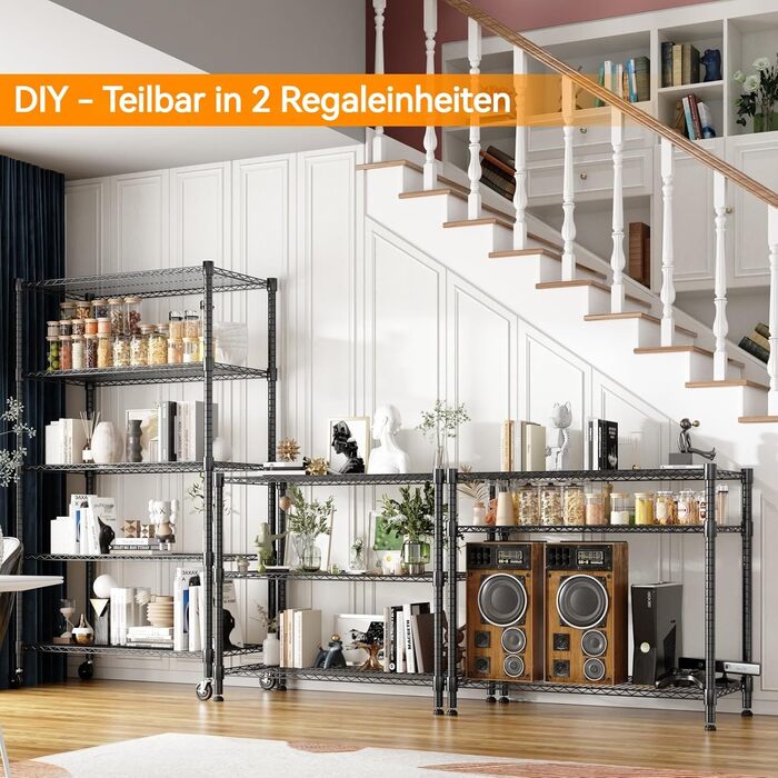 Himimi 5-Tier Rolling Wire Shelving Unit