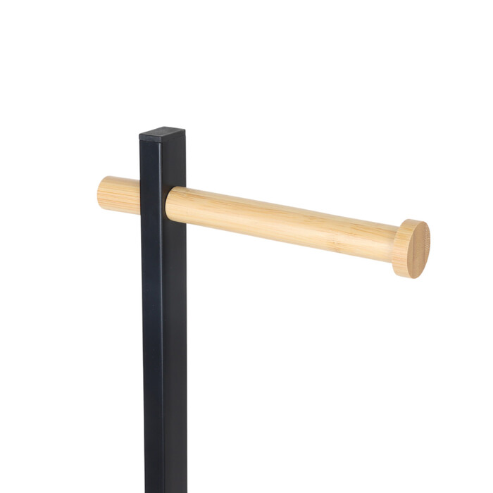 Relaxdays Bamboo Toilet Set - Black 2in1